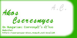 akos cseresnyes business card